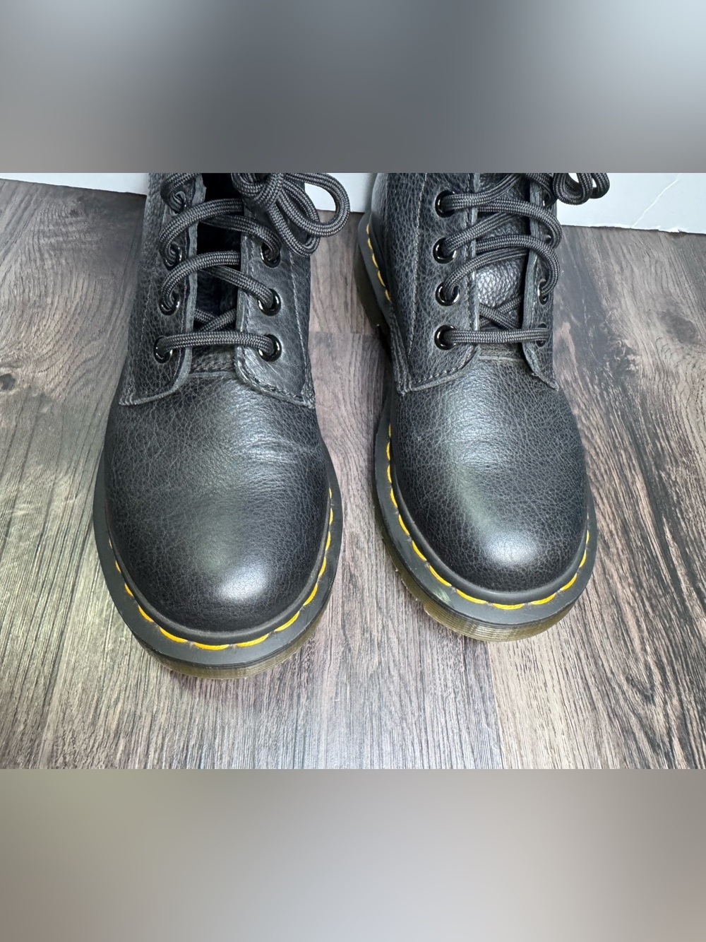 Dr Martens 1460 Pascal Virginia Boots Womens 6 Black Leather 8 Eye Combat - Picture 4 of 15
